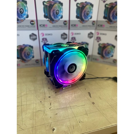 ZOKO İCE 5 4 BAKIR BORULU 2 X 12 CM AUTO RGB AMD/İNTEL İŞLEMCİ SOĞUTUCU ZOKO İCE 5 4 BAKIR BORULU 2 X 12 CM AUTO RGB AMD/İNTEL İŞLEMCİ SOĞUTUCU